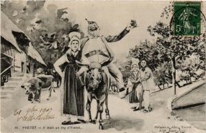 CPA Yvetot Il etait un roy d'Yvetot FRANCE FOLKLORE (789288)