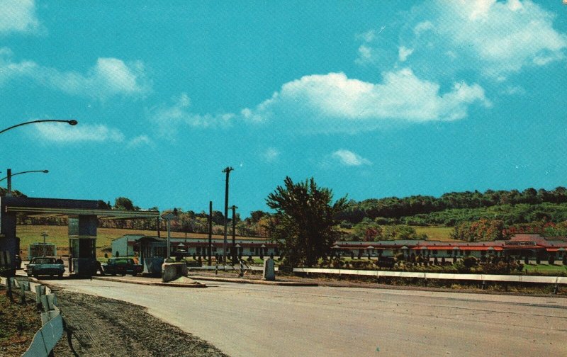 Postcard View Showing Turnpike Interchange Motel at Back Somerset Pennsylvania