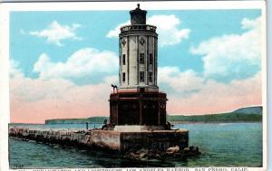 SAN PEDRO, CA  California     LIGHTHOUSE & Breakwater     c1910s    Postcard