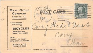 J46/ Interesting Postcard c1910 Chicago Illinois Mead Bicycle Company 300