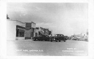 Kadoka SD West Side Storefronts Ham's Beer Old Cars Real Photo Postcard