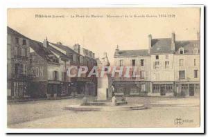 Pithiviers Old Postcard Place du Martroi Monument to the Great War (1914-1918)