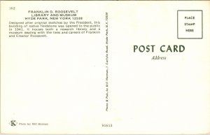 Franklin D Roosevelt Library Museum Hyde Park NY New York Postcard VTG UNP  