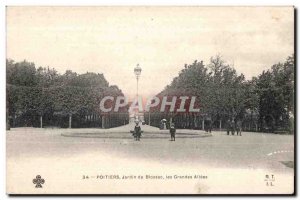 Old Postcard Poitiers Blossac Garden Large Allees