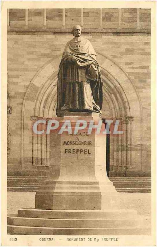 Old Postcard Obernai Bishop Freppel Monument