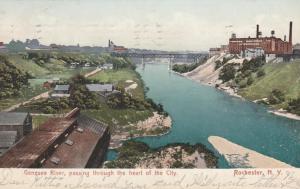 Genesee River in Heart of the City - Rochester, New York - pm 1910 - UDB