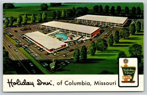 Columbia Missouri~Artist Conception~Holiday Inn West~Pool~Vintage Postcard
