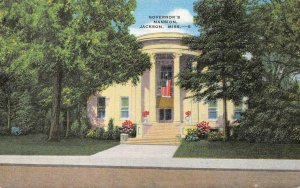 JACKSON, Mississippi~MS    GOVERNOR'S MANSION   c1940's Kropp Linen Postcard