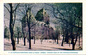 Canada Quebec Chateau Frontenac Winter View