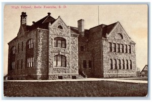 Belle Fourche South Dakota Postcard High School Exterior Building c1910 Vintage