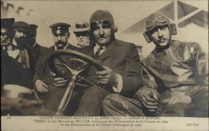 Auvergne Thery Auto Racing Car & Drivers CRISP IMAGE c1905 Real Photo Postcard