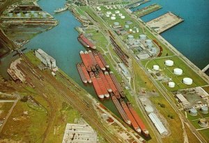 Jones Island Port Milwaukee Cargo Ships Steamers Wisconsin Vintage Postcard P94