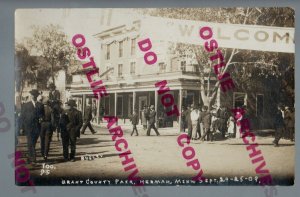 Herman MINNESOTA RPPC 1909 COUNTY FAIR Crowd MAIN STREET nr Morris Wheaton MN