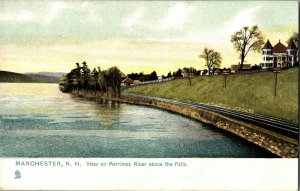 Tucks 5597 Manchester NH Merrimac River Above the Falls Vintage Postcard G71