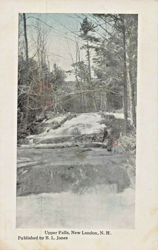 NEW LONDON NEW HAMPSHIRE~UPPER FALLS~B L JONES SWALLOW POSTCARD