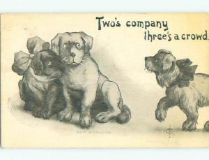 Pre-Linen comic TWO DOGS ARE COMPANY - THREE'S A CROWD k3755