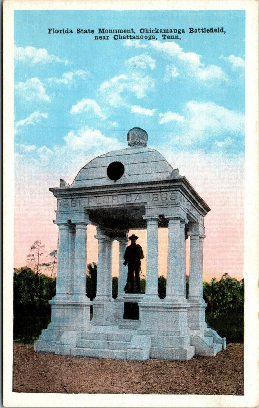 Vtg 1920s Florida State Monument Chickamauga Battlefield Chattanooga TN Postcard