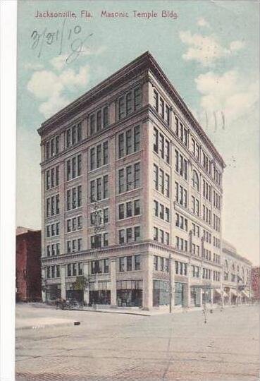 Florida Jacksonville Masonic Temple Building 1910