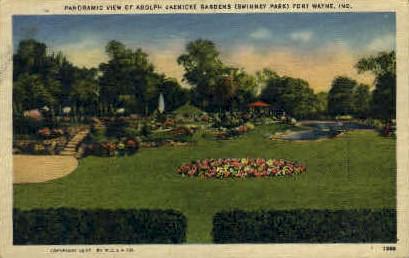 Adolph Jaenicke Gardens Fort Wayne In Unused Hippostcard