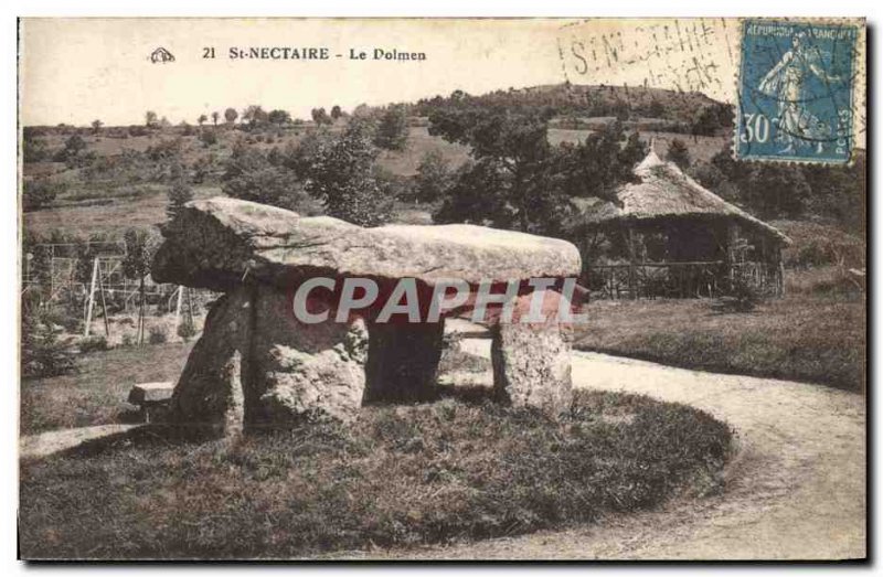 Old Postcard Dolmen Standing Stone St Nectaire The dolmen