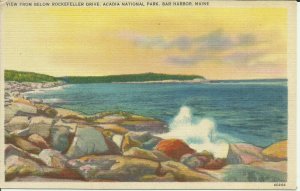 Bar Harbor, Maine, View From Below Rockefeller Drive, Acadia National Park