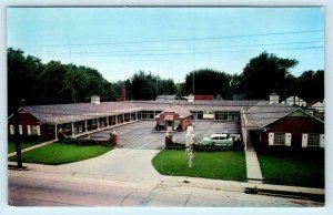 JACKSONVILLE, Illinois IL ~ Roadside YORDING'S MOTEL 1950s Cars Postcard