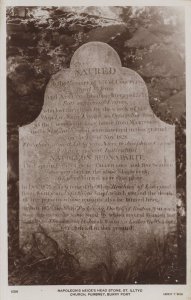 Napoleon Bonaparte Neice Grave Head Stone Illtyd Welsh Real Photo Postcard