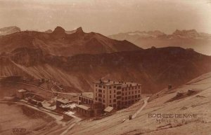 Rochers de Naye Switzerland Hotel and Panorama View Real Photo PC JF686522