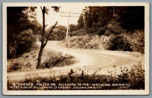 Postcard RPPC c1920s Allegany County MD 8 Curves Polish Mt. National Highway