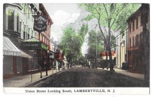 Union Street Looking South, Lambertville, New Jersey Unused Divided Postcard