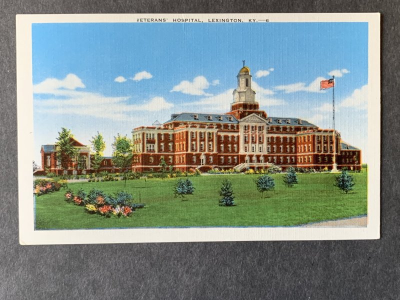 Veterans Hospital Lexington KY Linen Postcard H1315083032