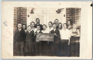 1921 Middle School Students 8th Grade RPPC Children Teachers Boys Girls A187