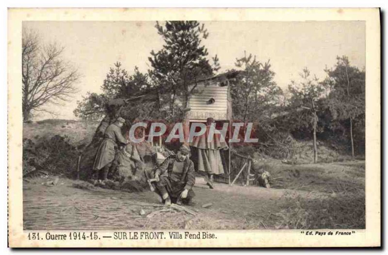 Old Postcard War On The villa Front Fend Bise Army