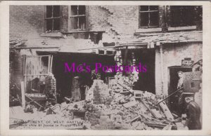 Co Durham Postcard - Hartlepool Bombardment, House in Rugby Terrace  RS38803