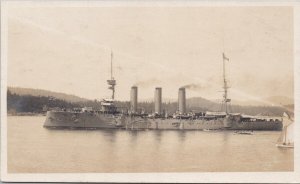 HMS 'Monmouth' Ship to Convoy Prince Fushimi Victoria BC to Japan Postcard H59