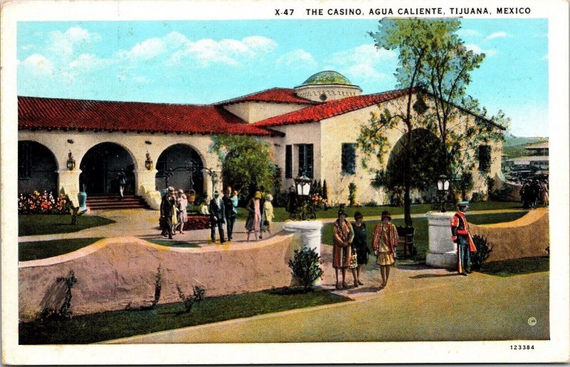  Historic Casino Agua Caliente Streetview Tijuana Mexico WB Postcard