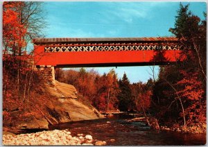 Old Covered Bridge Sunderland Vermont VT Second Highest Bridge Postcard