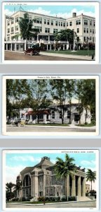 3 Postcards MIAMI, Florida L ~ Scottish Rite Temple, Y.W.C.A. & Women's Club