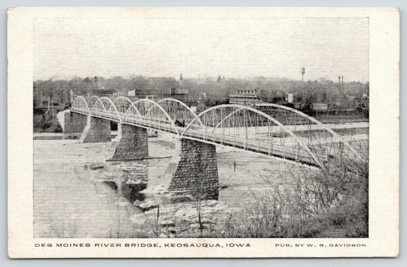 Keosauqua Iowa~Des Moines River Bridge~Camelback~City Skyline~Water Tower~c1910 