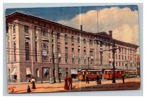 Vintage 1900's Tuck's Postcard US Customs House Cable Cars New Orleans Louisiana