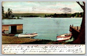 Point Pleasant Lake  Webster  Massachusetts  Postcard  1906