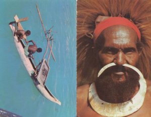 New Guinea African Dug Out Canoe Lake Postcard