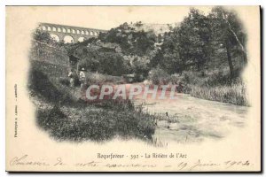 Old Postcard Roquefavour the River Arc