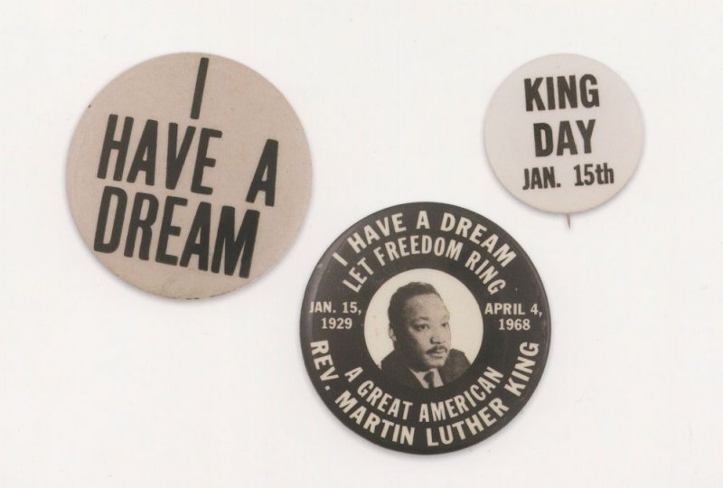 Martin Luther King Day I Have A Dream Vintage Badge Button Postcard