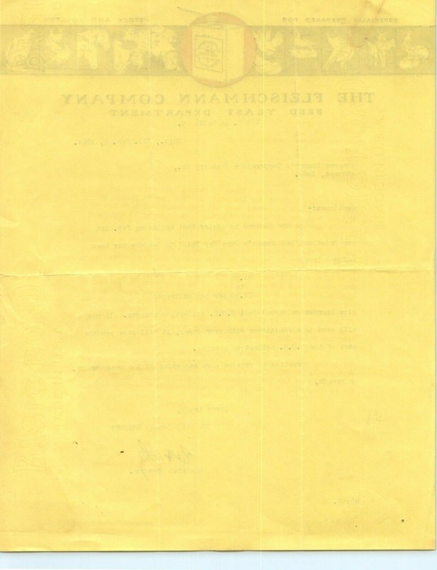 1924 Chicago Fleischmann Feed Yeast Letterhead Antique Letter to Anamosa Iowa R1 