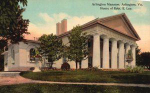 Vintage Postcard Arlington Mansion House Home of Robert E. Lee Virginia VA