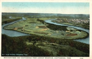 Vintage Postcard 1920's Moccasin Bend Chattanooga Lookout Mountain Tennessee TN