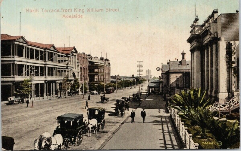 Adelaide Australia North Terrace from King William Street Postcard E73