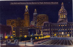 [ Linen ] US Maryland Baltimore - City Hall At Night