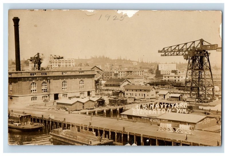 Vintage RPPC U.S. Navy Yard Bremerton, WA. Postcard P172E